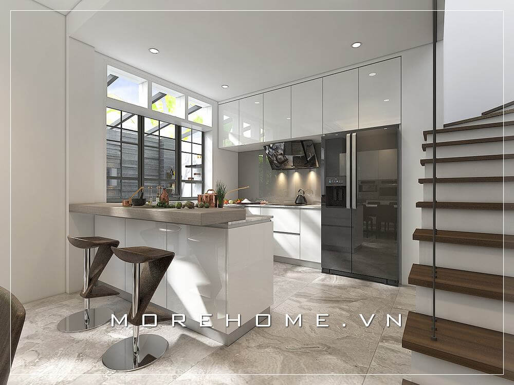 Thiết kế nội thất phòng bếp đơn giản và hiện đại cho nhà phố, biệt thự 